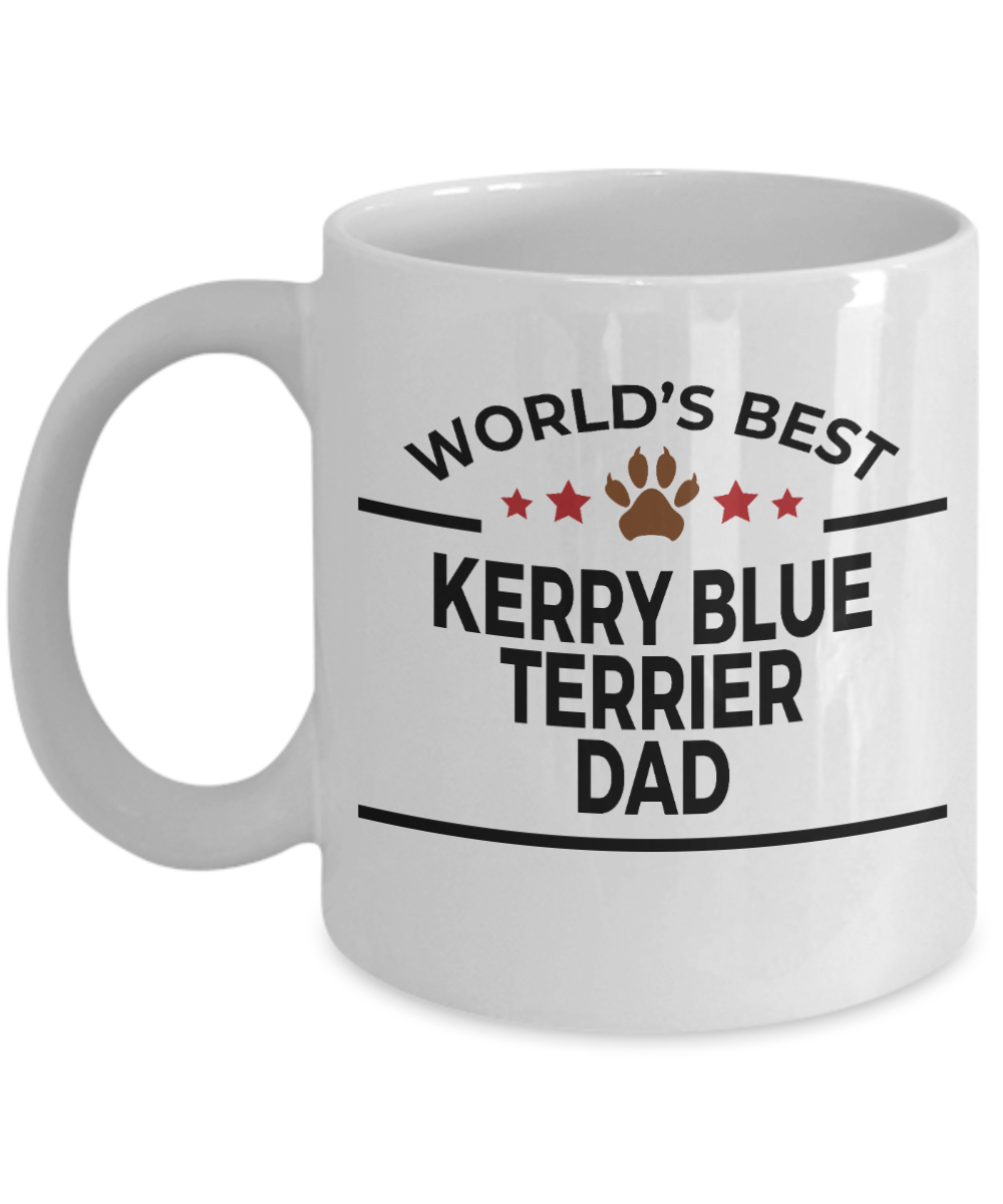 Kerry Blue Terrier Dog Lover Gift World's Best Dad Birthday Father's Day White Ceramic Coffee Mug