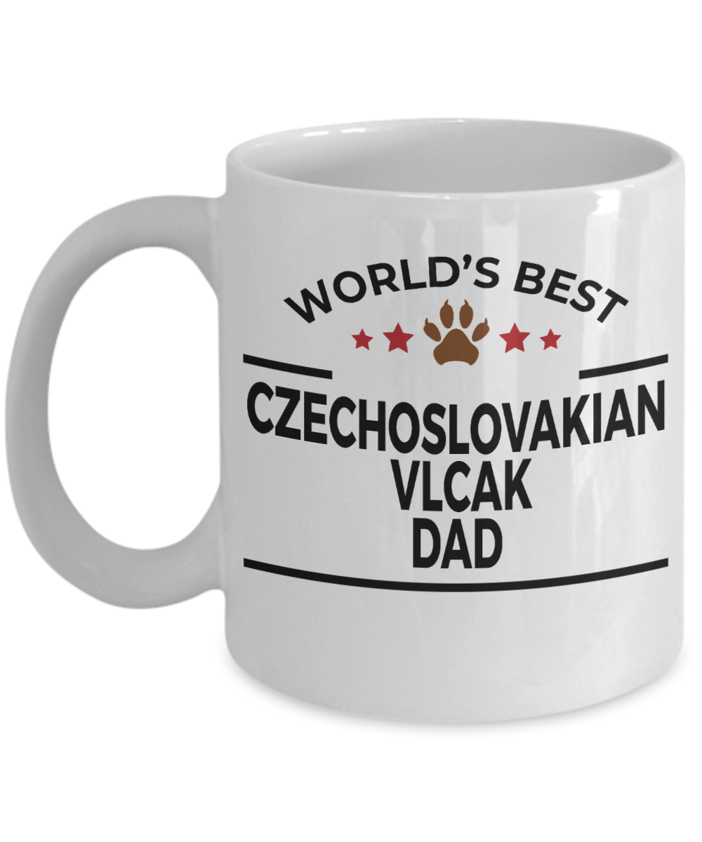 Czechoslovakian Vlcak Dog Lover Gift World's Best Dad Birthday Father's Day White Ceramic Coffee Mug