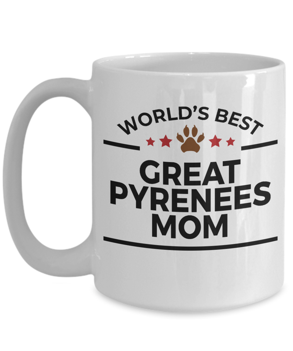 Great Pyrenees Dog Lover Gift World's Best Mom Birthday Mother's Day White Ceramic Coffee Mug