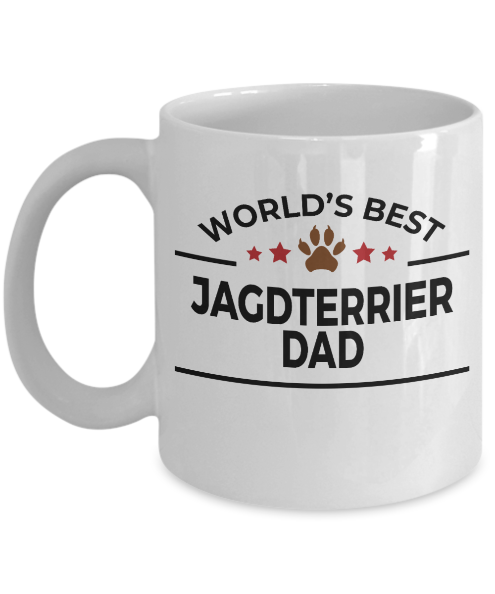 Jagdterrier Dog Lover Gift World's Best Dad Birthday Father's Day White Ceramic Coffee Mug