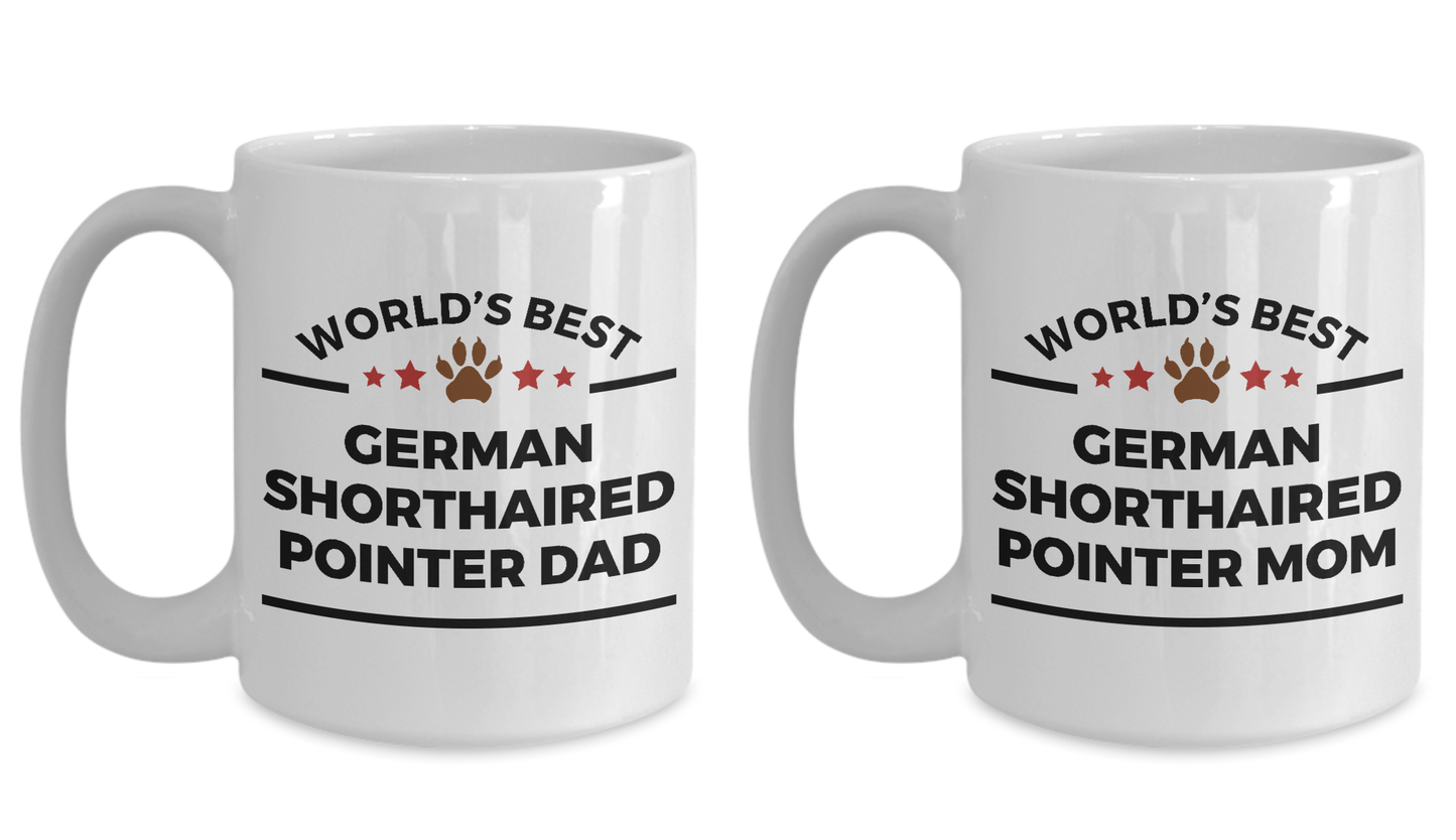 German Shorthaired Pointer Dog Dad and Mom Mugs -Set of 2