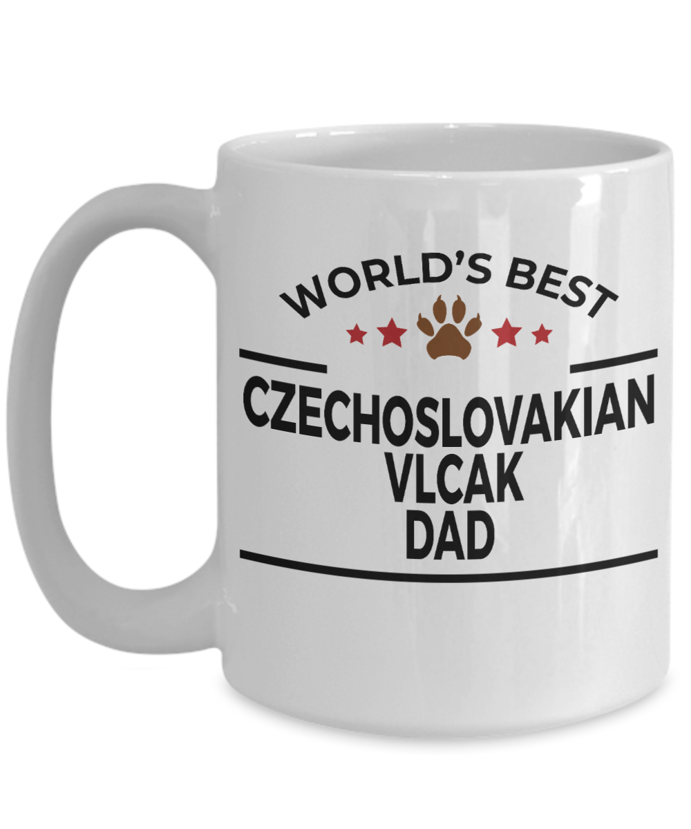 Czechoslovakian Vlcak Dog Lover Gift World's Best Dad Birthday Father's Day White Ceramic Coffee Mug