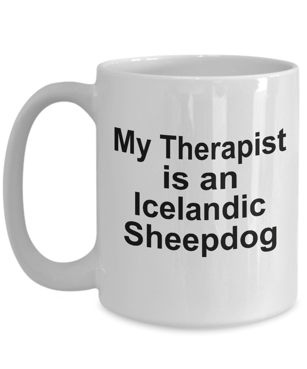 Icelandic Sheepdog Dog Owner Lover Funny Gift Therapist White Ceramic Coffee Mug