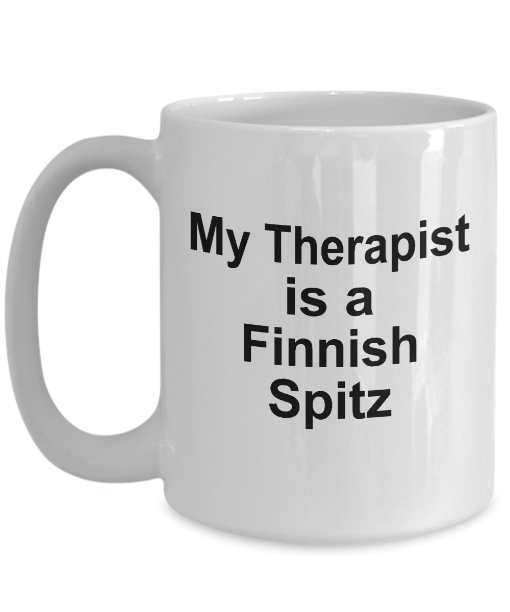 Finnish Spitz Dog Owner Lover Funny Gift Therapist White Ceramic Coffee Mug
