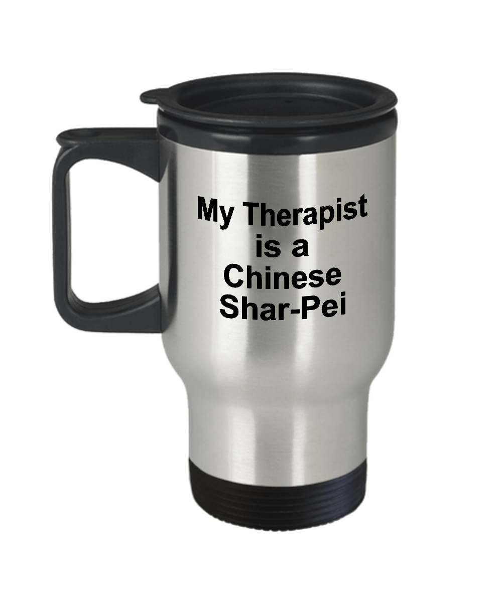 Chinese Shar-Pei Dog Lover Owner Funny Gift Therapist Stainless Steel Insulated Travel Coffee Mug