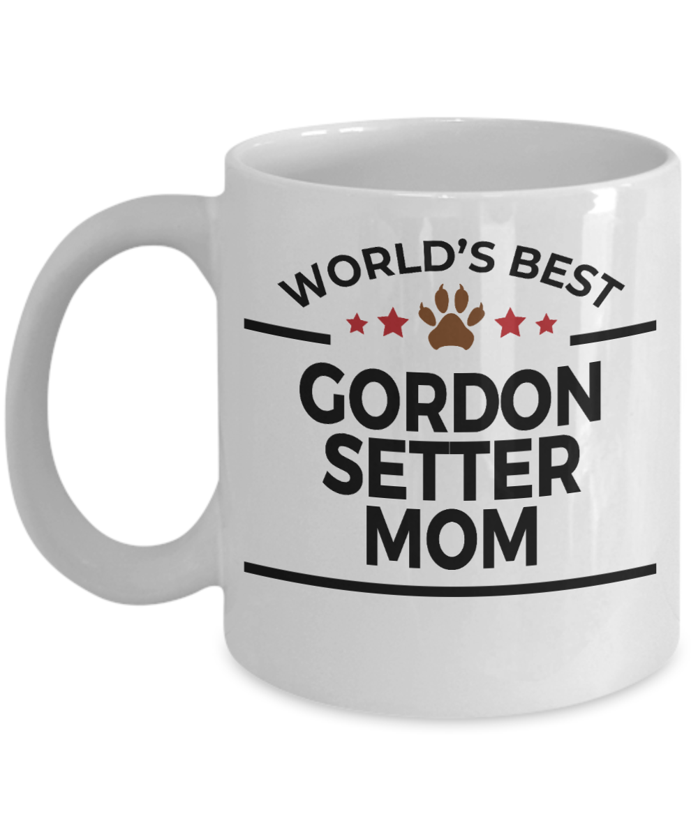 Gordon Setter Dog Lover Gift World's Best Mom Birthday Mother's Day White Ceramic Coffee Mug