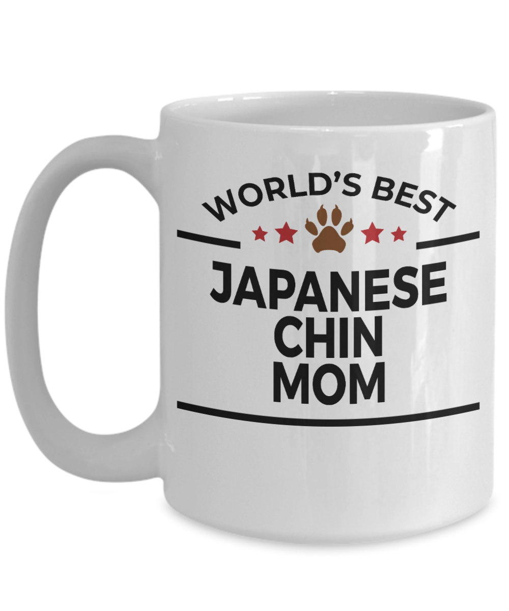 Japanese Chin Dog Lover Gift World's Best Mom Birthday Mother's Day White Ceramic Coffee Mug