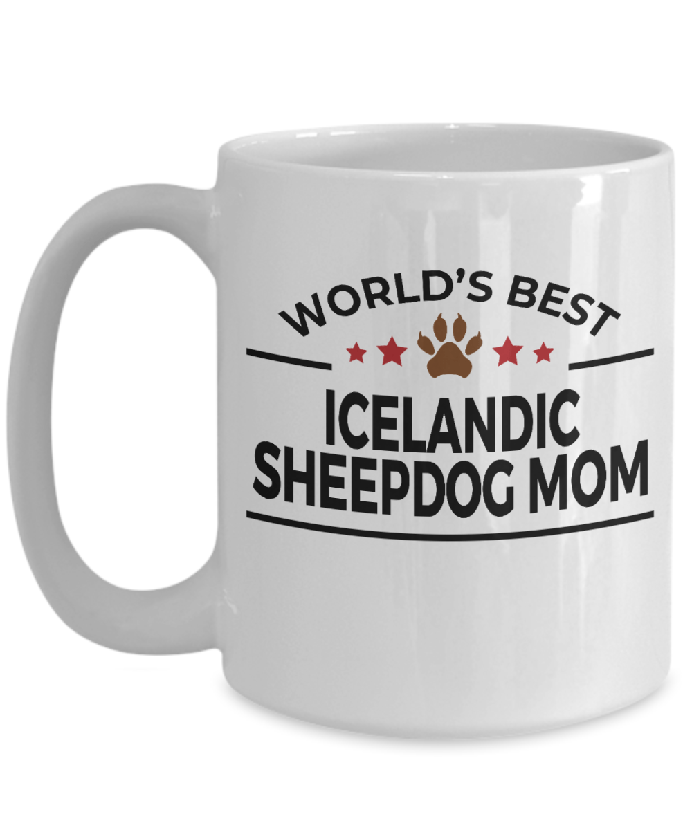 Icelandic Sheepdog Lover Gift World's Best Mom Birthday Mother's Day White Ceramic Coffee Mug