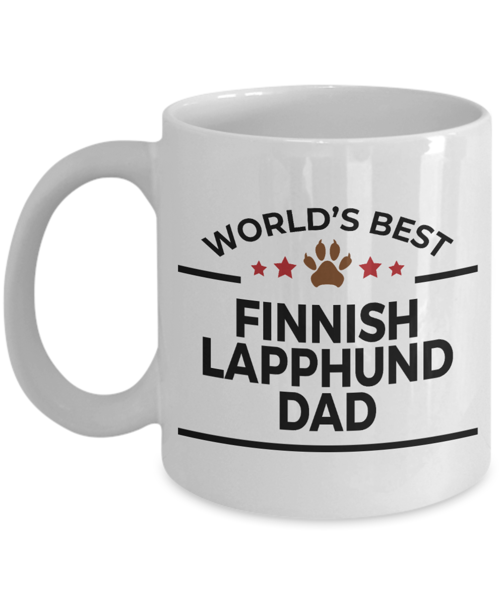 Finnish Lapphund Dog Lover Gift World's Best Dad Birthday Father's Day White Ceramic Coffee Mug