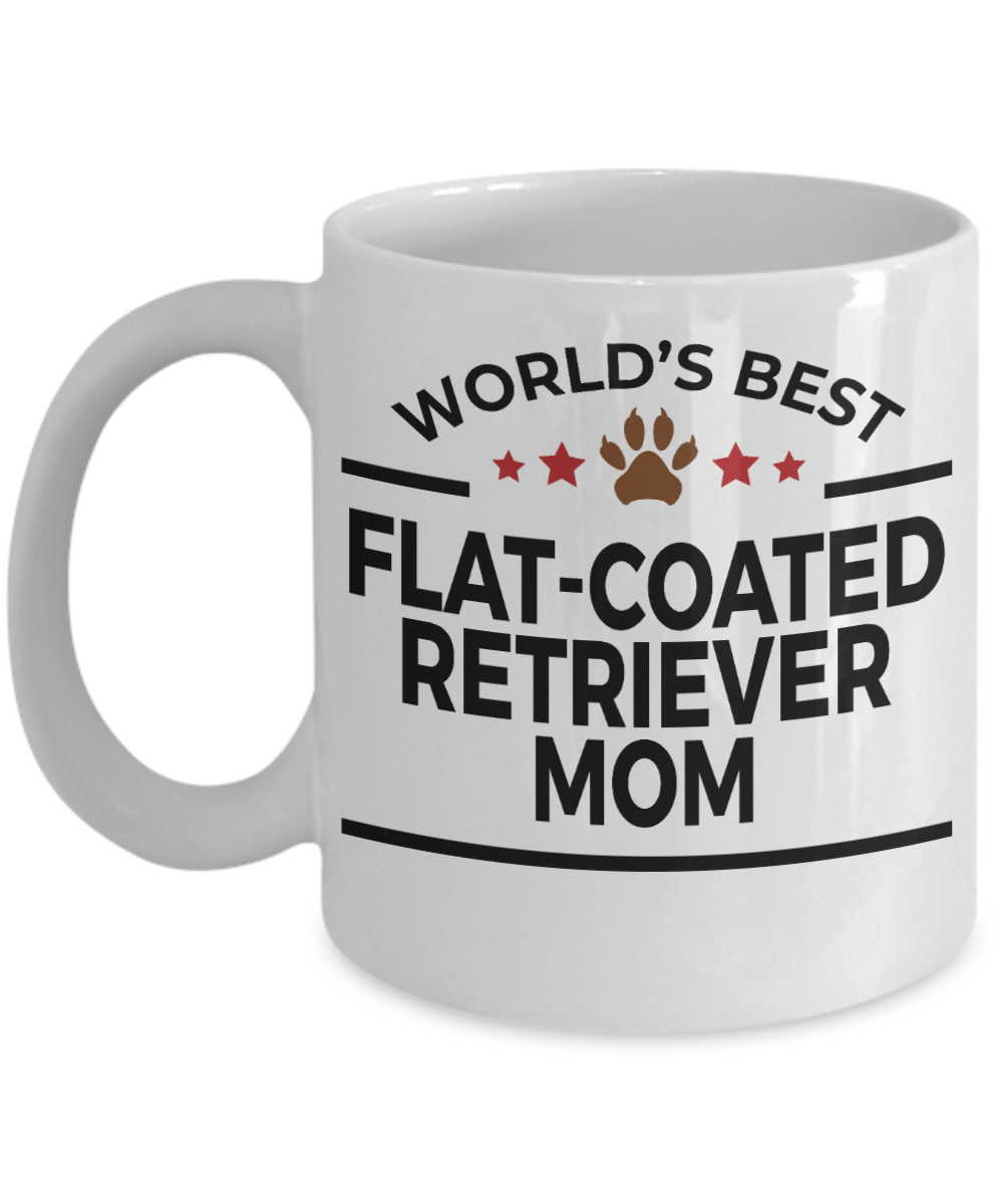 Flat-Coated Retriever Dog Lover Gift World's Best Mom Birthday Mother's Day White Ceramic Coffee Mug