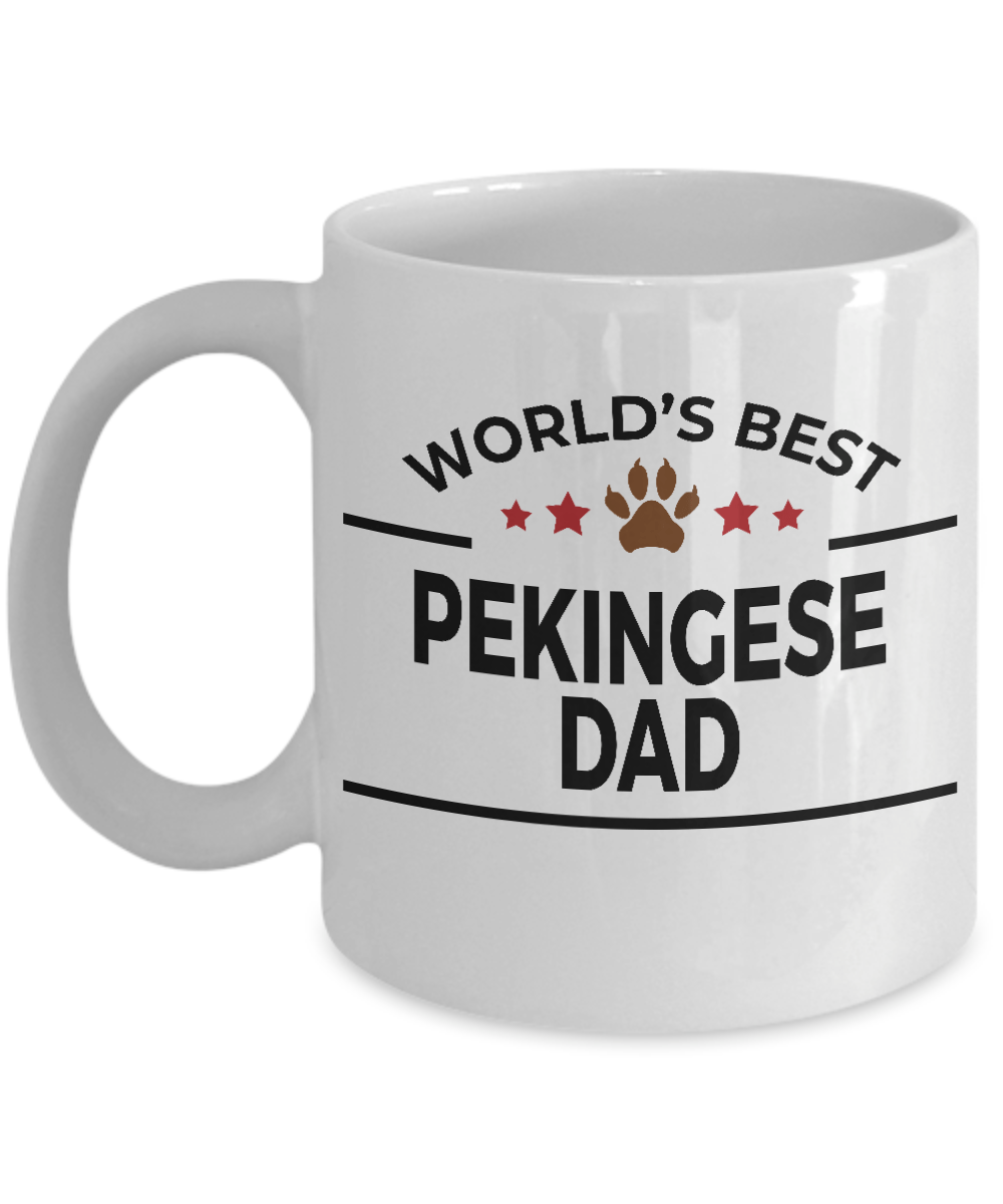 Pekingese Dog Lover Gift World's Best Dad Birthday Father's Day White Ceramic Coffee Mug