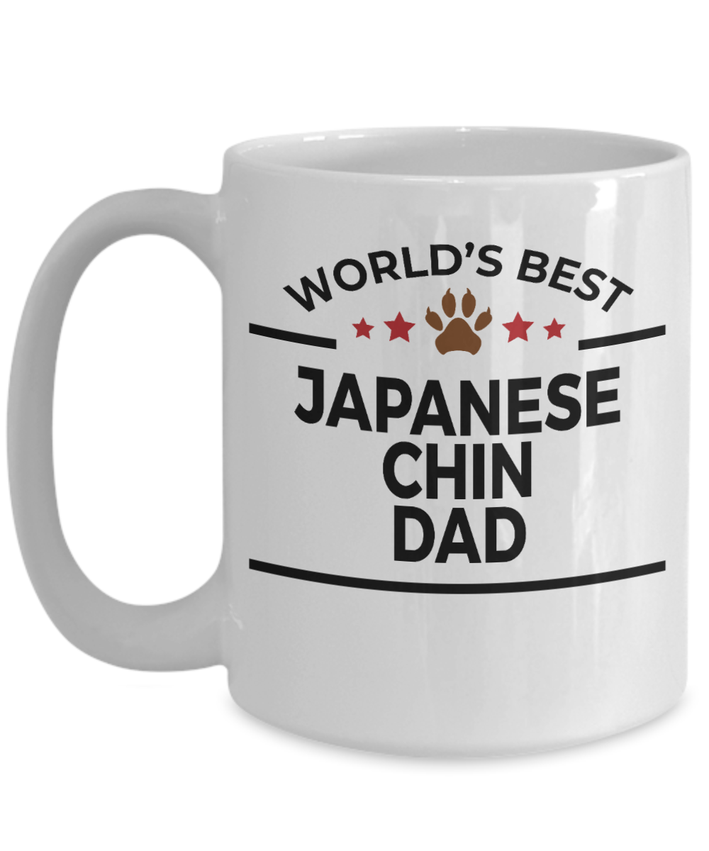 Japanese Chin Dog Lover Gift World's Best Dad Birthday Father's Day White Ceramic Coffee Mug