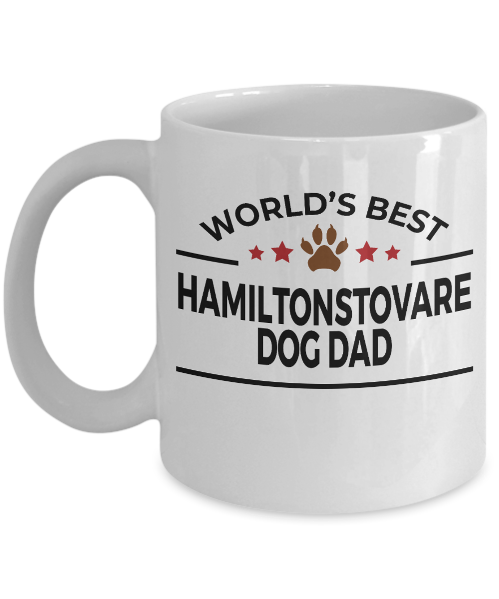 Hamiltonstovare Dog Lover Gift World's Best Dad Birthday Father's Day White Ceramic Coffee Mug