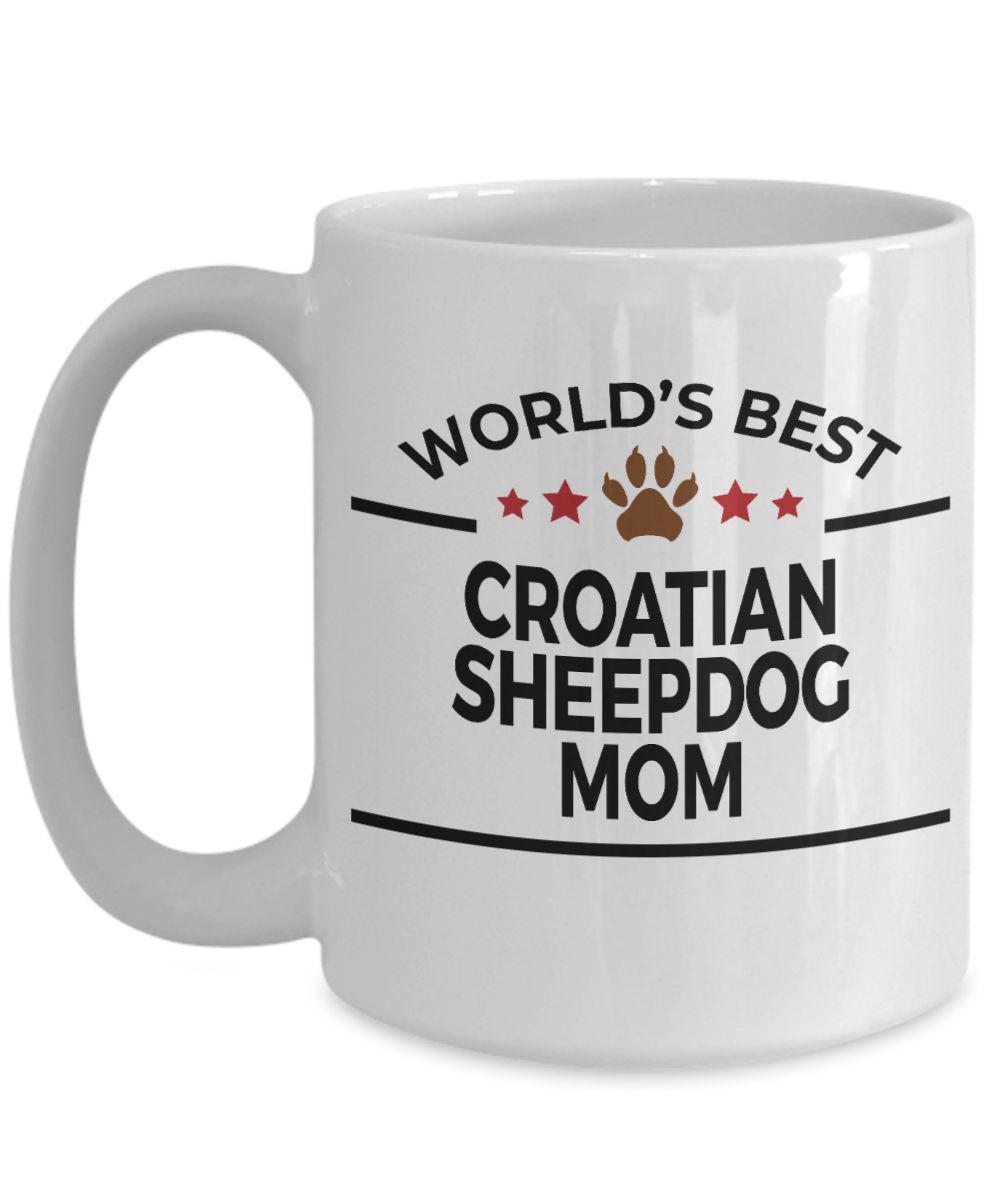 Croatian Sheepdog Dog Lover Gift World's Best Mom Birthday Mother's Day White Ceramic Coffee Mug