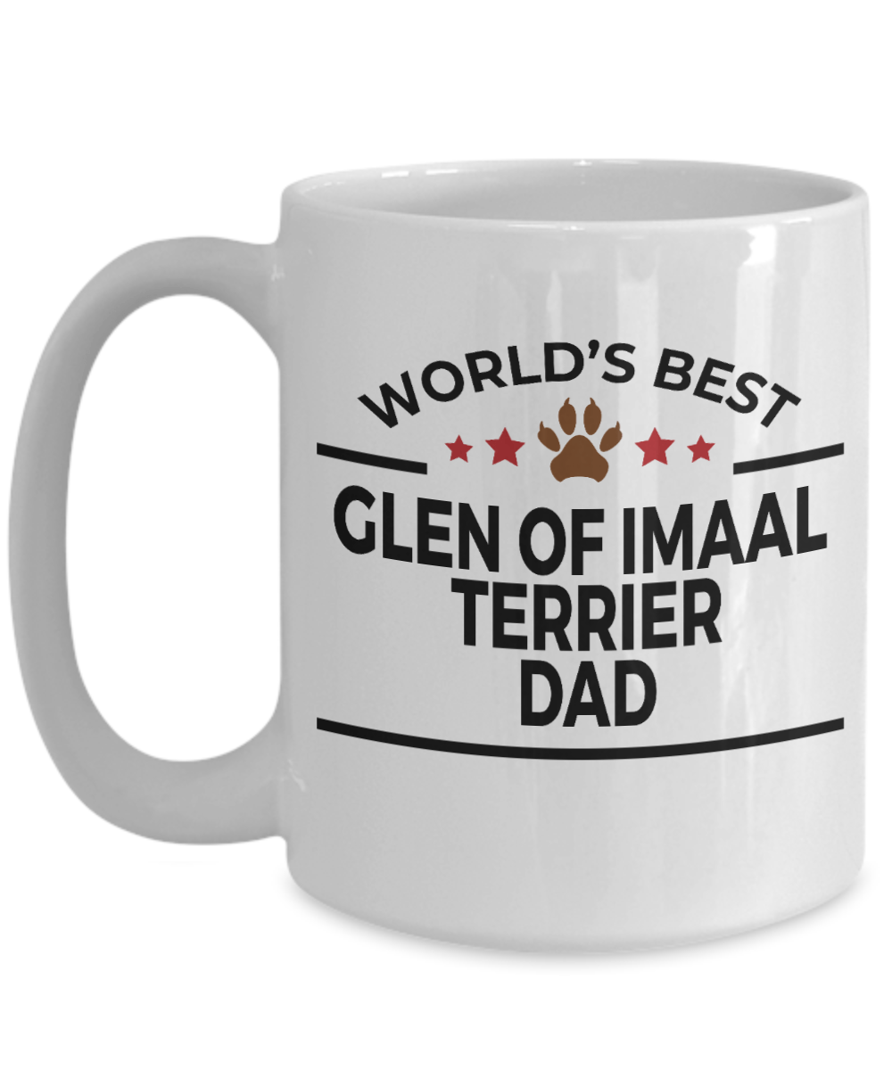 Glen of Imaal Terrier Dog Lover Gift World's Best Dad Birthday Father's Day White Ceramic Coffee Mug