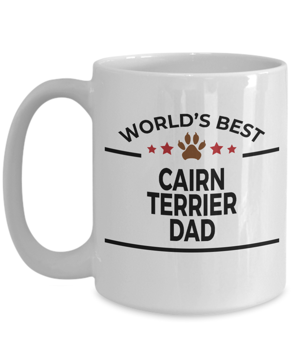 Cairn Terrier Dog Lover Gift World's Best Dad Birthday Father's Day White Ceramic Coffee Mug