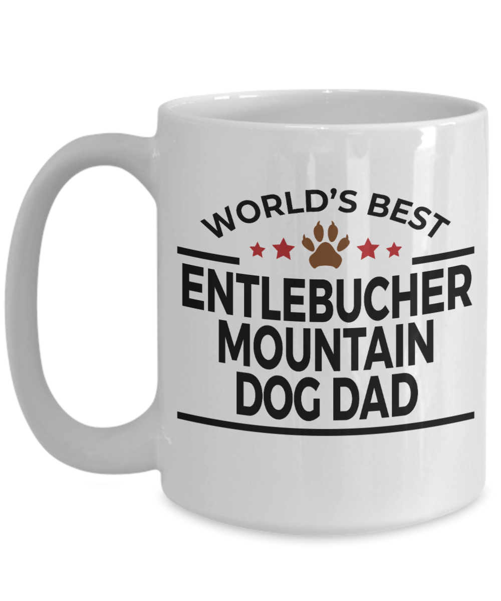 Entlebucher Mountain Dog Lover Gift World's Best Dad Birthday Father's Day White Ceramic Coffee Mug