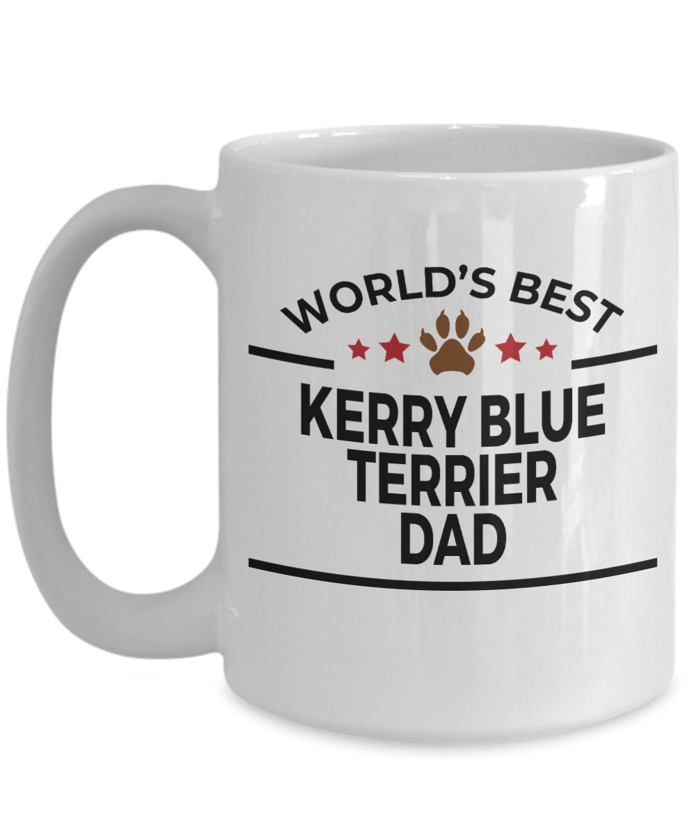 Kerry Blue Terrier Dog Lover Gift World's Best Dad Birthday Father's Day White Ceramic Coffee Mug