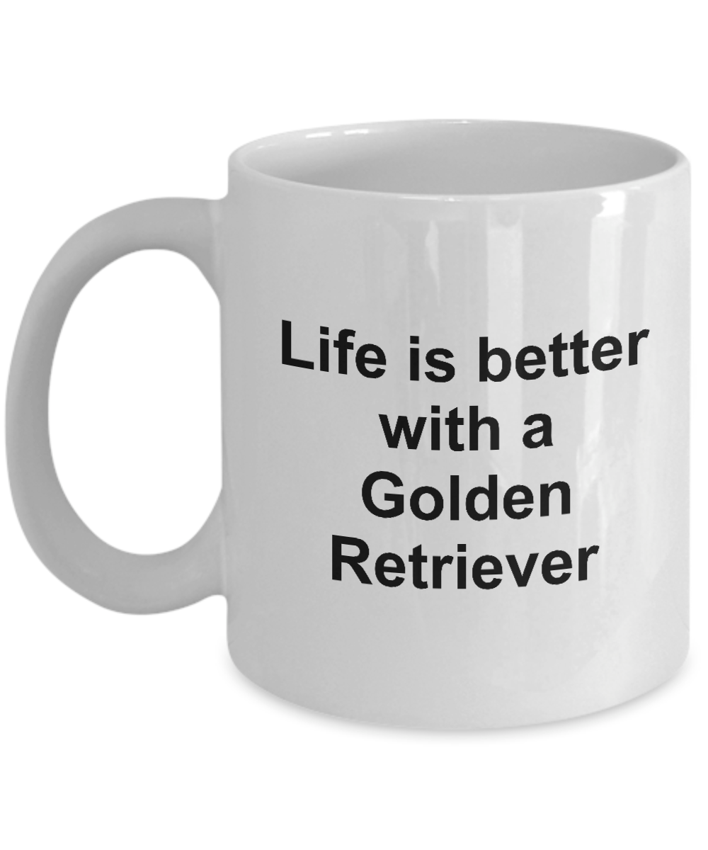 Golden Retriever Dog Lover Gift Life is Better White Ceramic Coffee Mug
