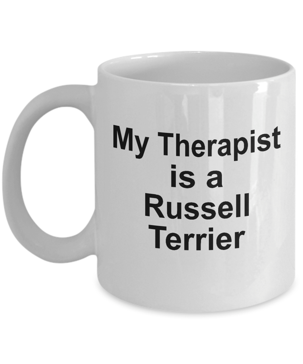 Russell Terrier Dog Owner Lover Funny Gift Therapist White Ceramic Coffee Mug