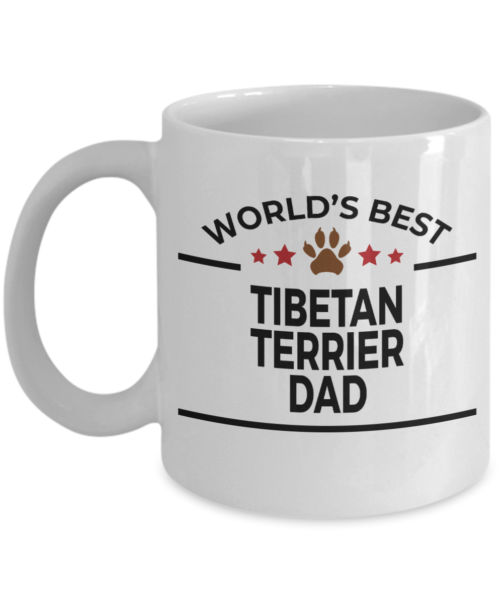 Tibetan Terrier Dog Lover Gift World's Best Dad Birthday Father's Day White Ceramic Coffee Mug