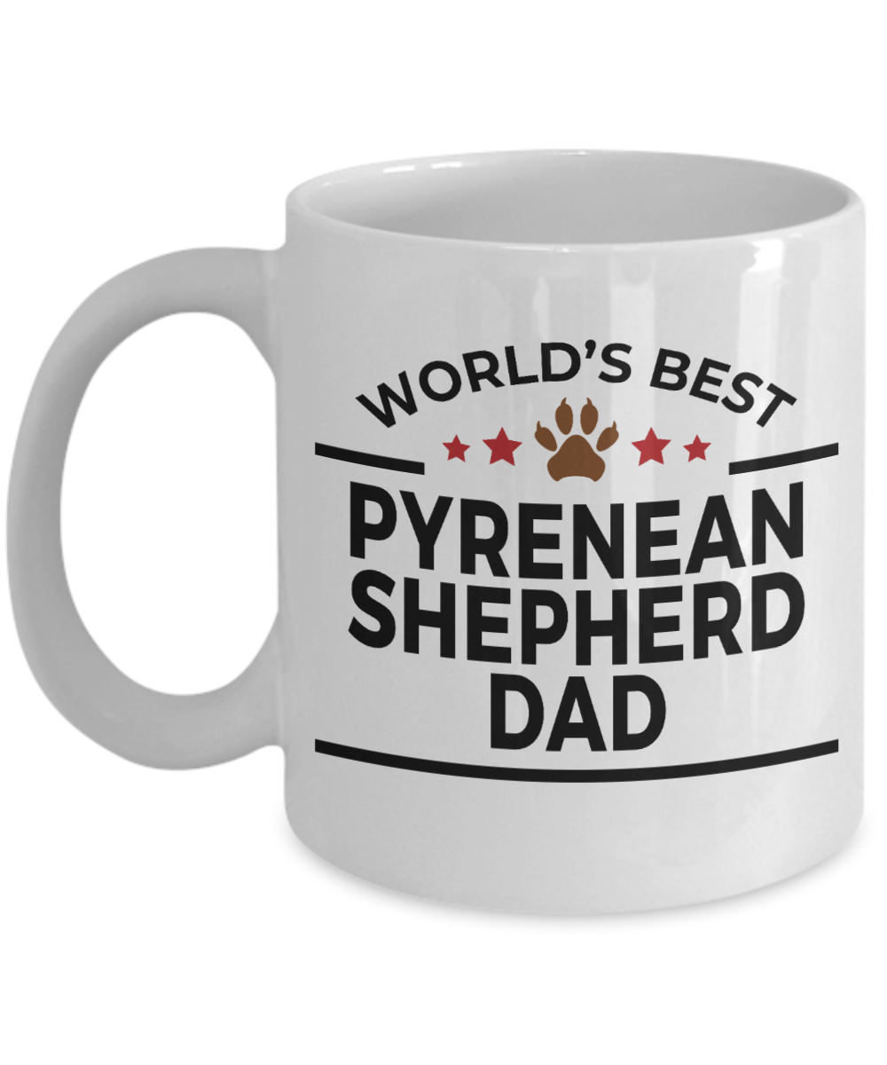 Pyrenean Shepherd Dog Lover Gift World's Best Dad Birthday Father's Day White Ceramic Coffee Mug