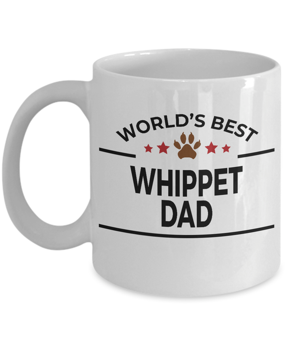 Whippet Dog Lover Gift World's Best Dad Birthday Father's Day White Ceramic Coffee Mug