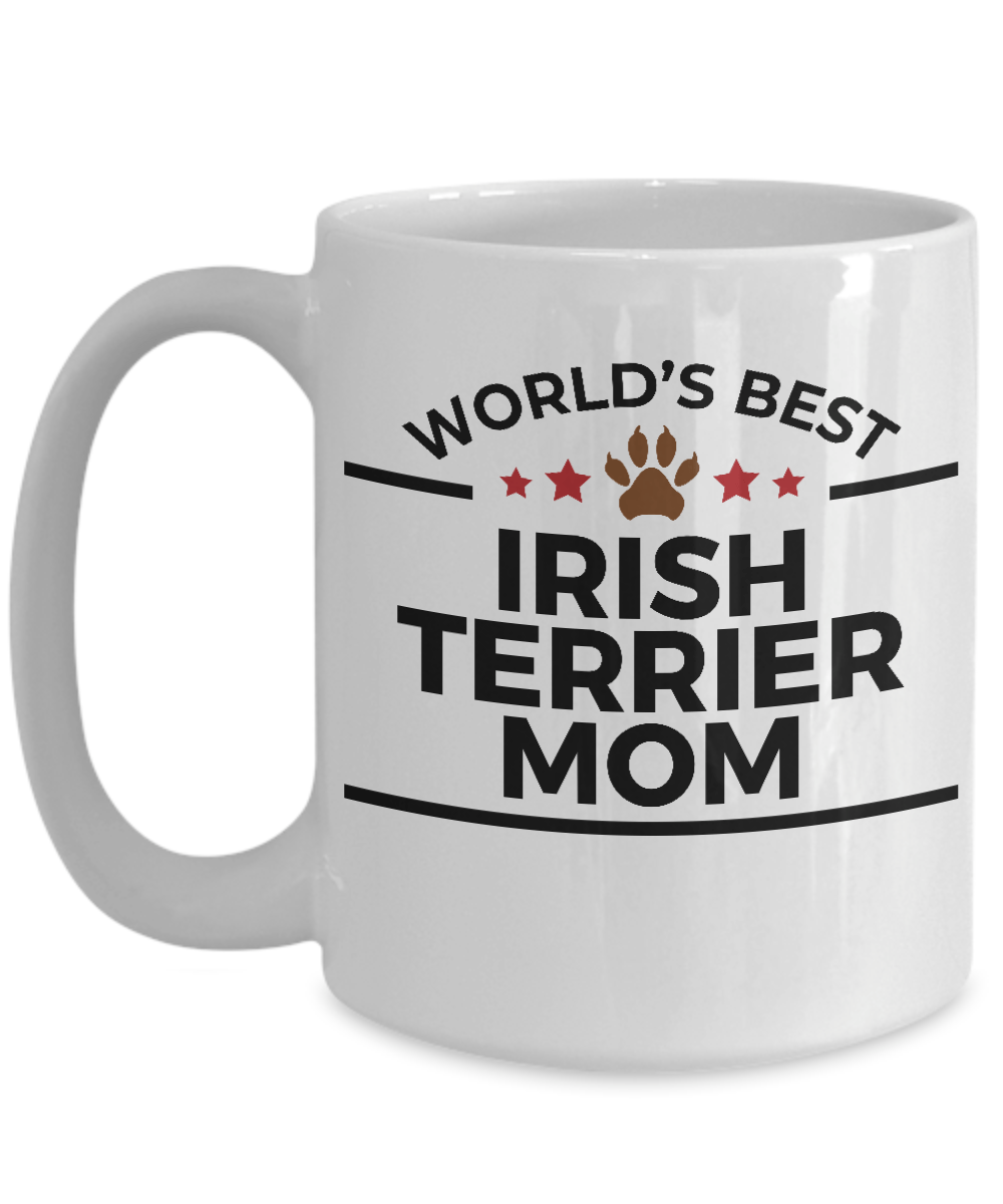 Irish Terrier Dog Lover Gift World's Best Mom Birthday Mother's Day White Ceramic Coffee Mug