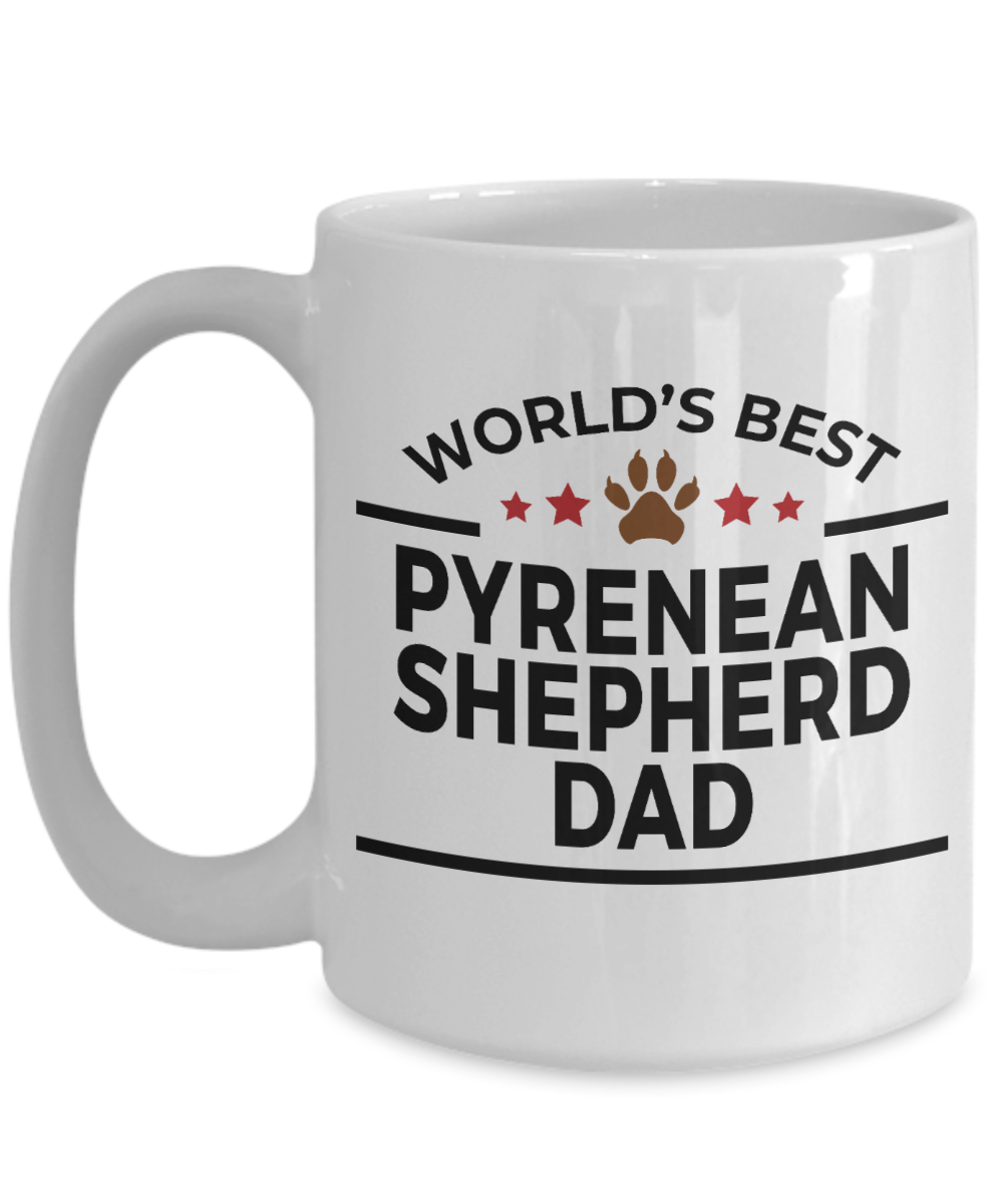 Pyrenean Shepherd Dog Lover Gift World's Best Dad Birthday Father's Day White Ceramic Coffee Mug