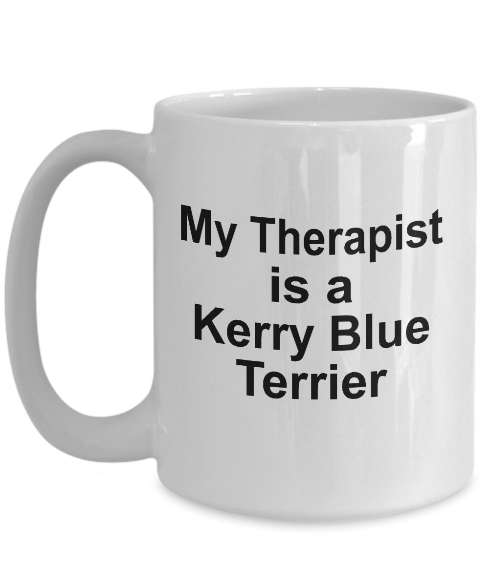 Kerry Blue Terrier Dog Owner Lover Funny Gift Therapist White Ceramic Coffee Mug