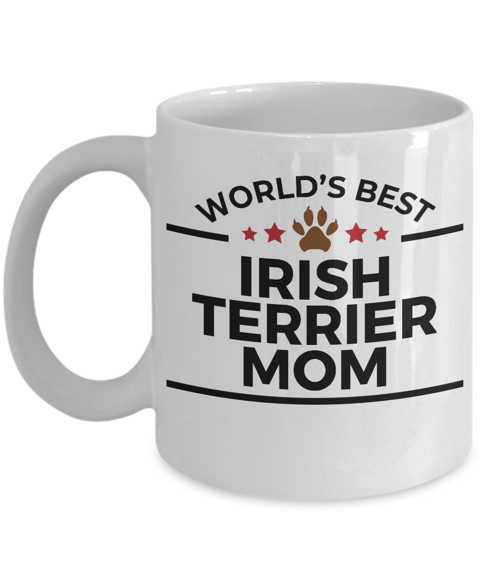 Irish Terrier Dog Lover Gift World's Best Mom Birthday Mother's Day White Ceramic Coffee Mug