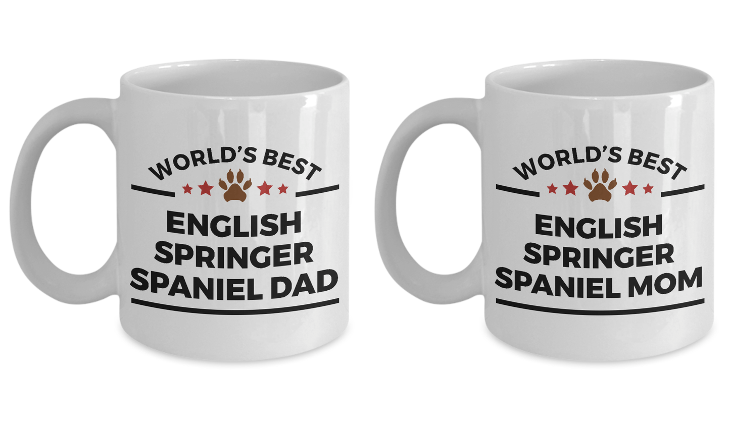 English Springer Spaniel Dog Dad and Mom Mug Set of 2