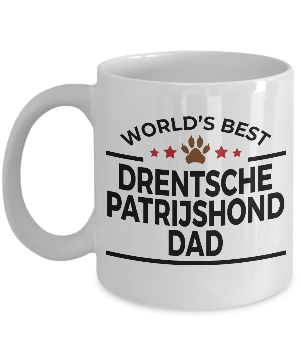 Drentsche Patrijshond Dog Lover Gift World's Best Dad Birthday Father's Day White Ceramic Coffee Mug