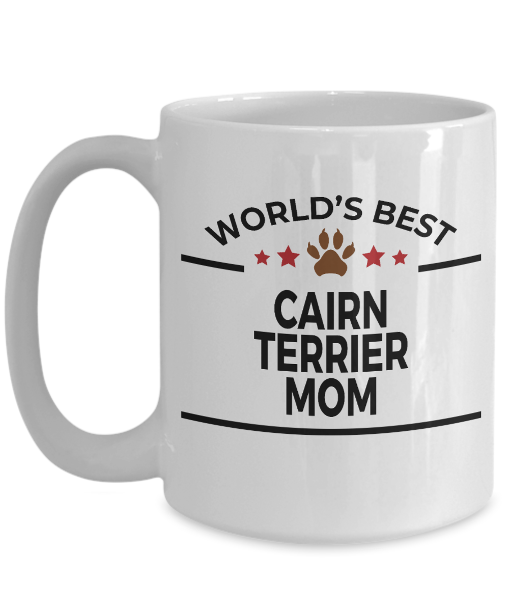 Cairn Terrier Dog Lover Gift World's Best Mom Birthday Mother's Day White Ceramic Coffee Mug