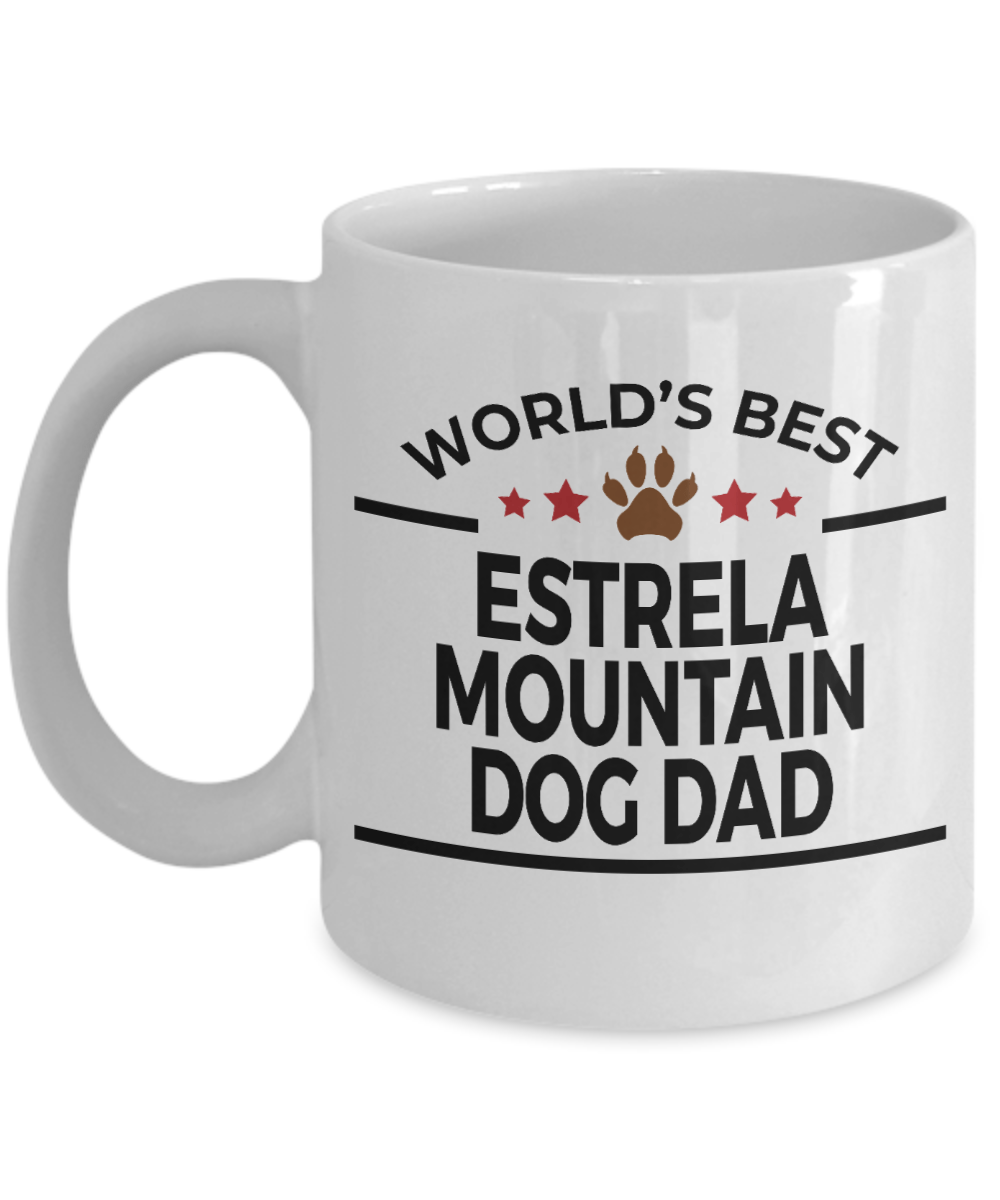 Estrela Mountain Dog Lover Gift World's Best Dad Birthday Father's Day White Ceramic Coffee Mug