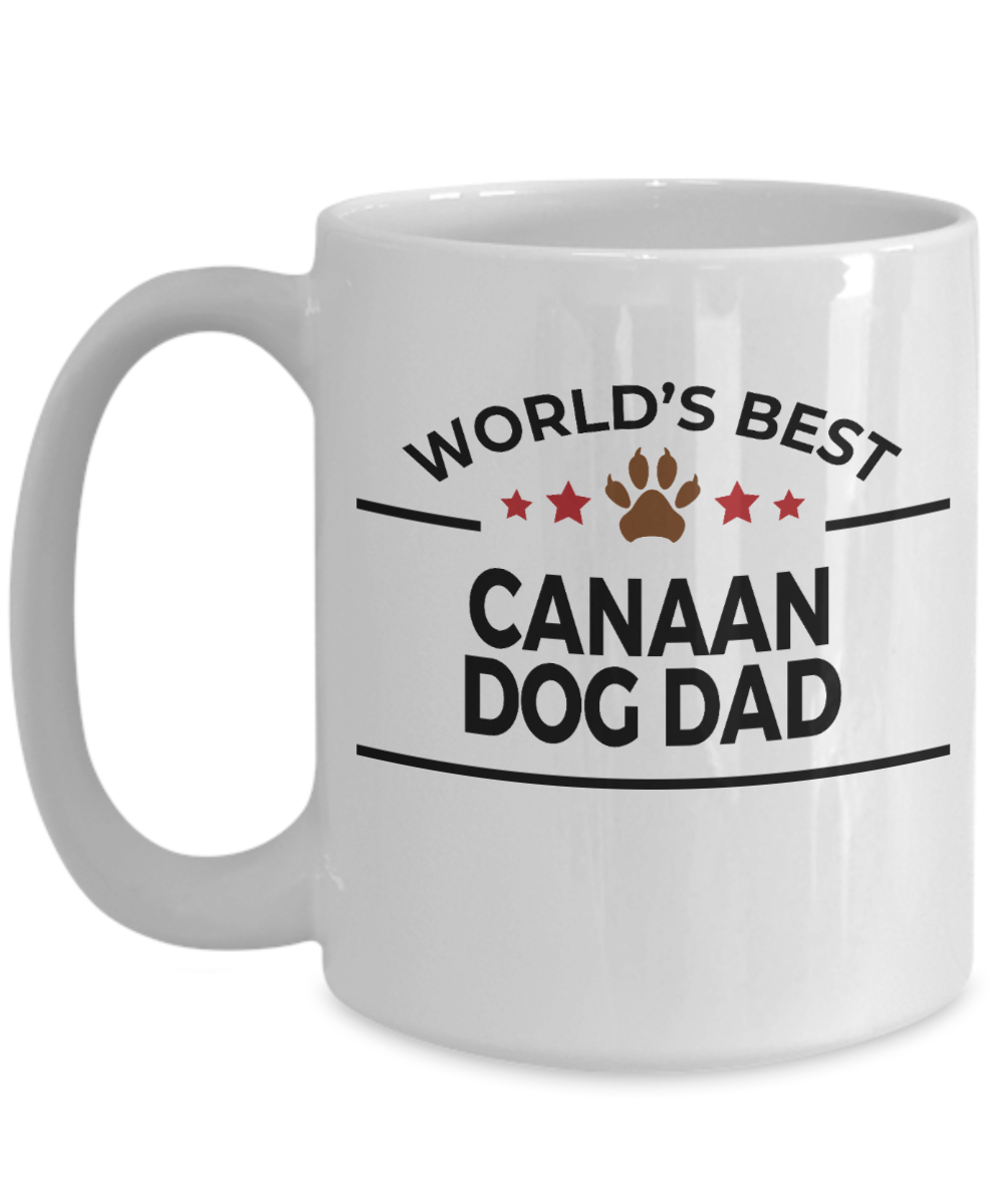 Canaan Dog Lover Gift World's Best Dad Birthday Father's Day White Ceramic Coffee Mug