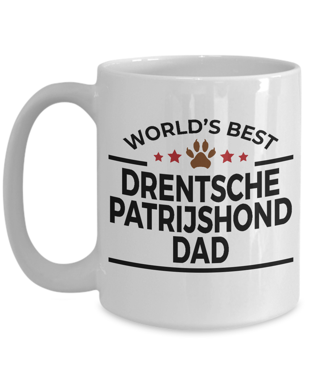 Drentsche Patrijshond Dog Lover Gift World's Best Dad Birthday Father's Day White Ceramic Coffee Mug