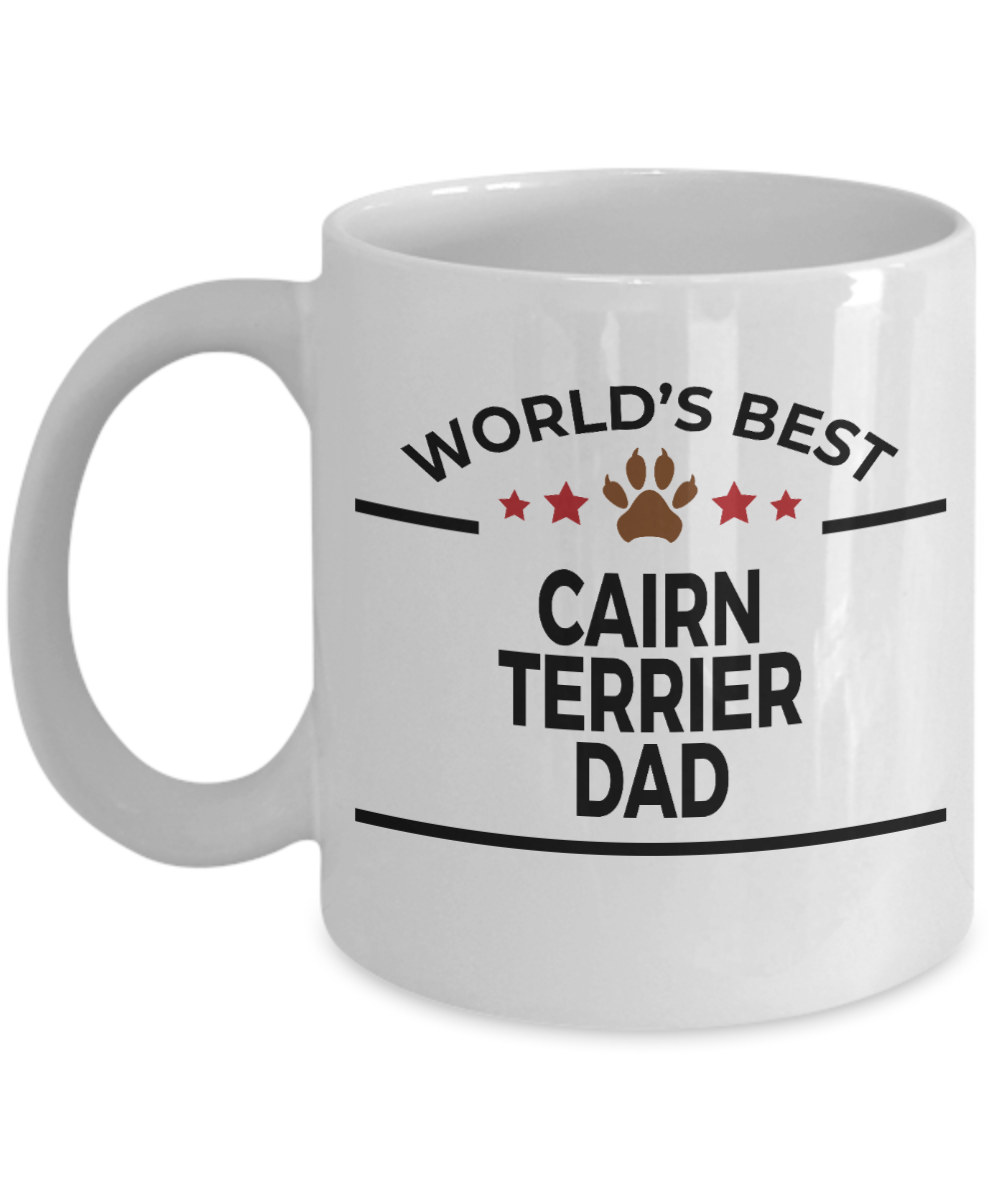 Cairn Terrier Dog Lover Gift World's Best Dad Birthday Father's Day White Ceramic Coffee Mug