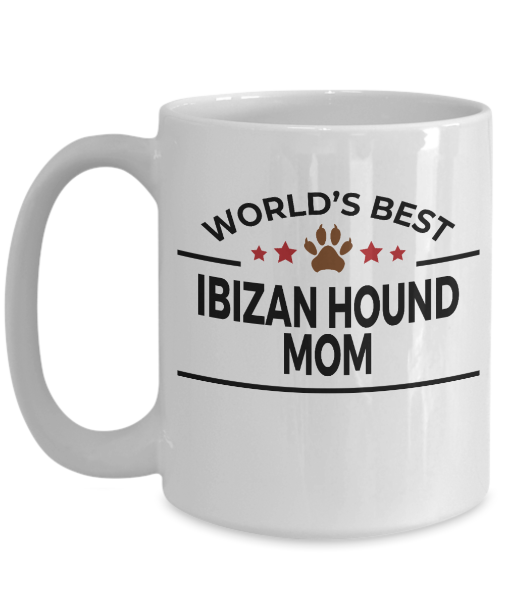 Ibizan Hound Dog Lover Gift World's Best Mom Birthday Mother's Day White Ceramic Coffee Mug