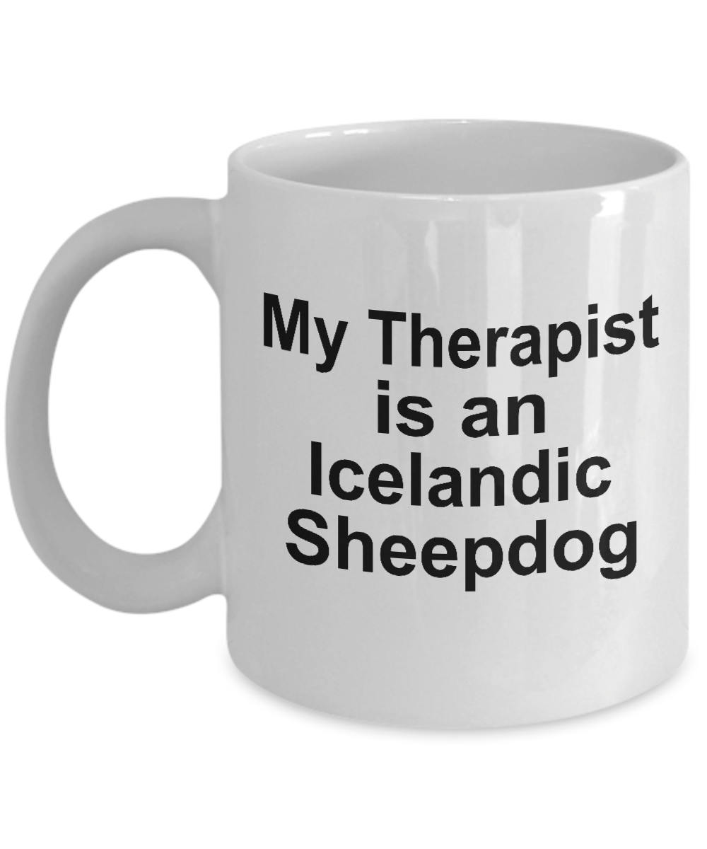 Icelandic Sheepdog Dog Owner Lover Funny Gift Therapist White Ceramic Coffee Mug