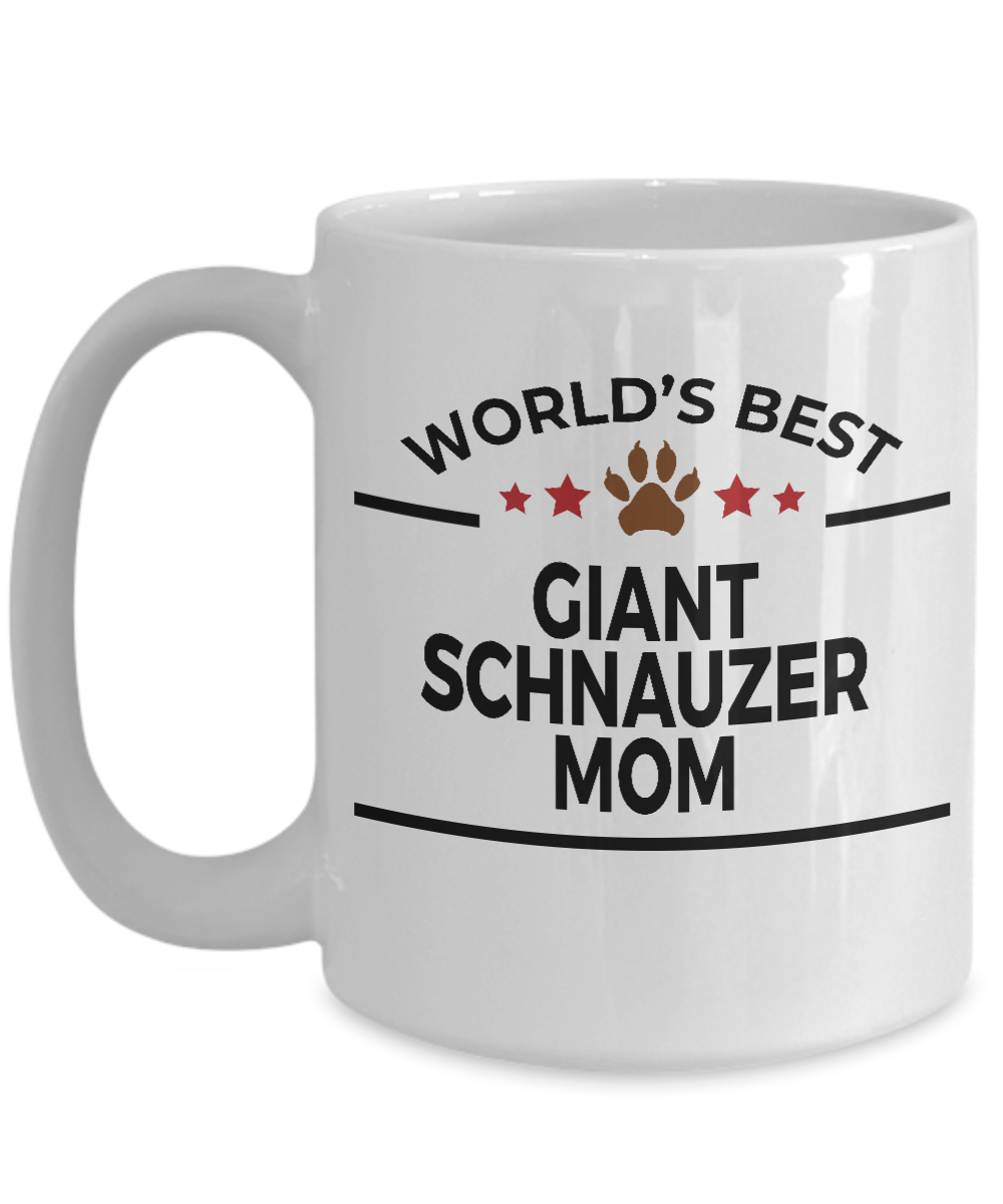 Giant Schnauzer Dog Lover Gift World's Best Mom Birthday Mother's Day White Ceramic Coffee Mug