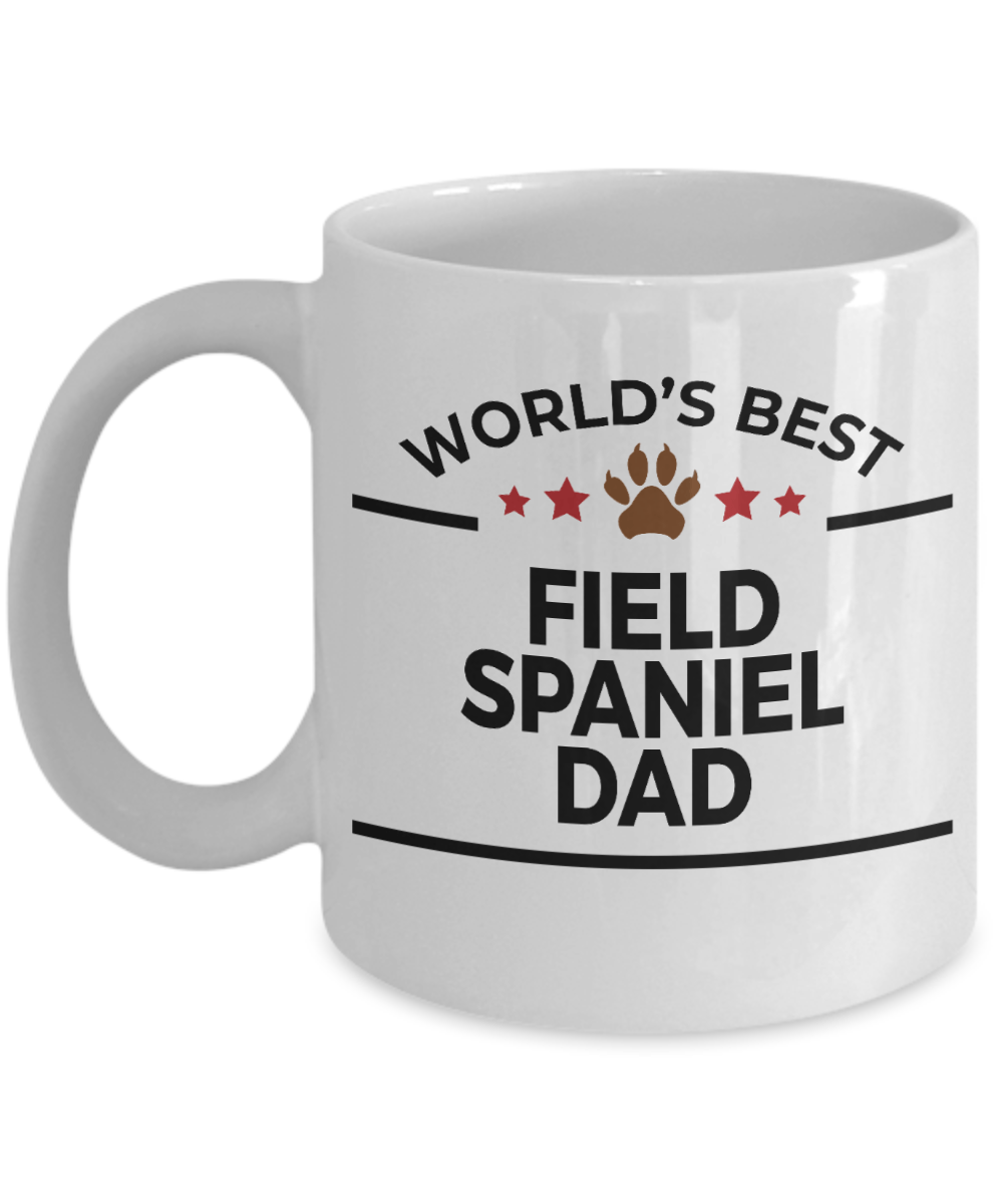 Field Spaniel Dog Lover Gift World's Best Dad Birthday Father's Day White Ceramic Coffee Mug
