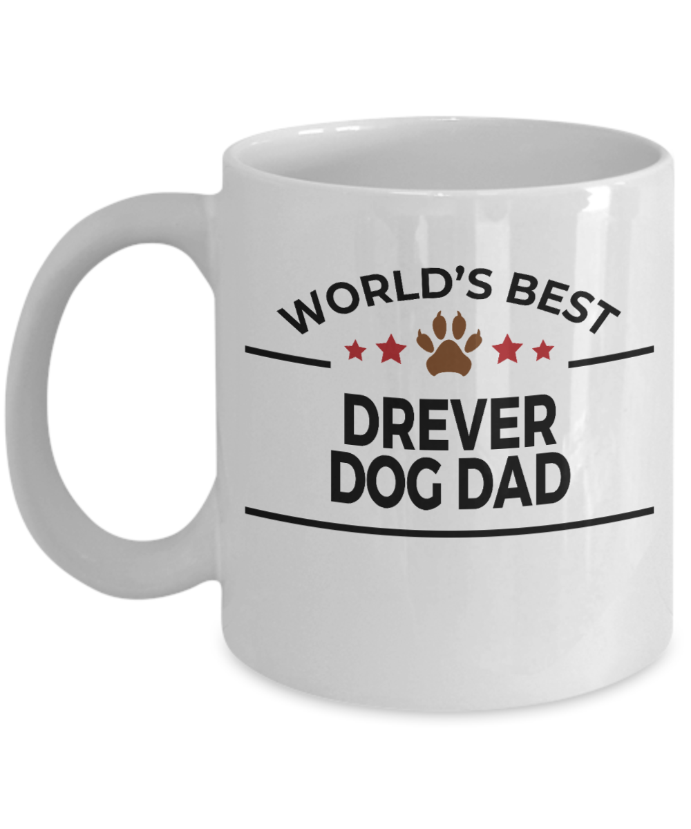 Drever Dog Lover Gift World's Best Dad Birthday Father's Day White Ceramic Coffee Mug