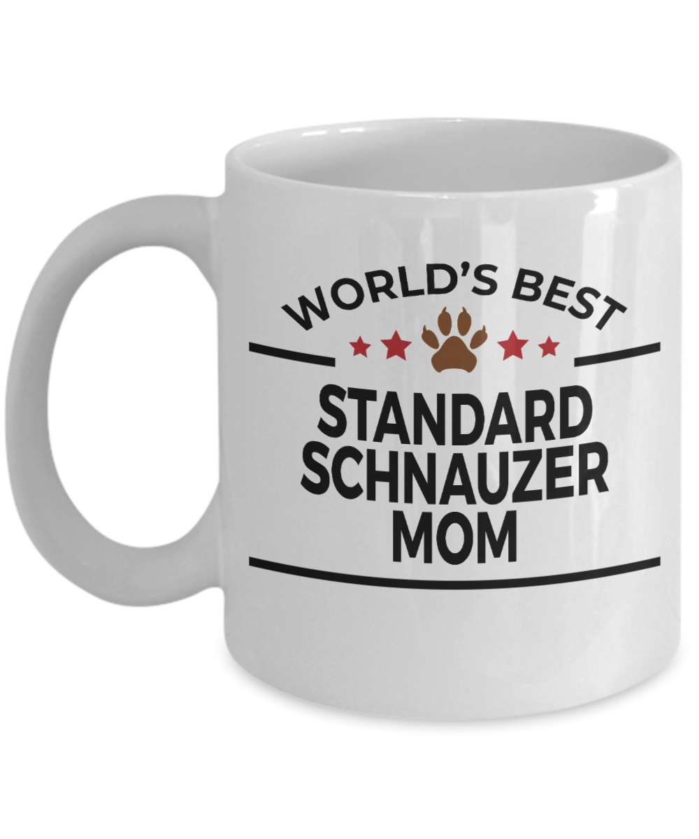 Standard Schnauzer Dog Lover Gift World's Best Mom Birthday Mother's Day White Ceramic Coffee Mug