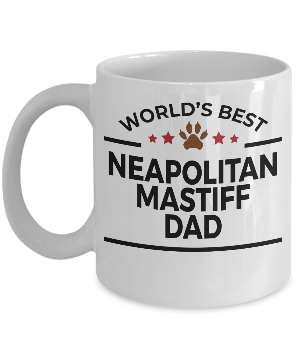 Neapolitan Mastiff Dog Lover Gift World's Best Dad Birthday Father's Day White Ceramic Coffee Mug