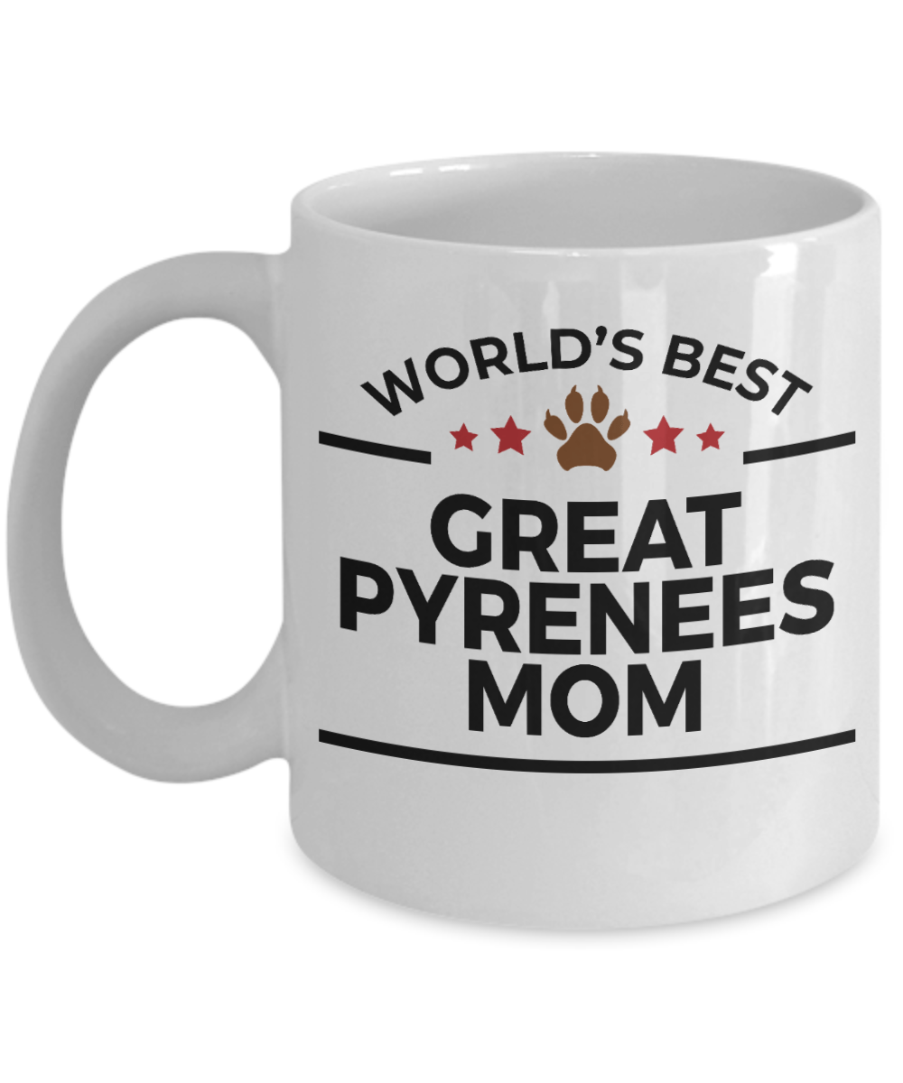 Great Pyrenees Dog Lover Gift World's Best Mom Birthday Mother's Day White Ceramic Coffee Mug