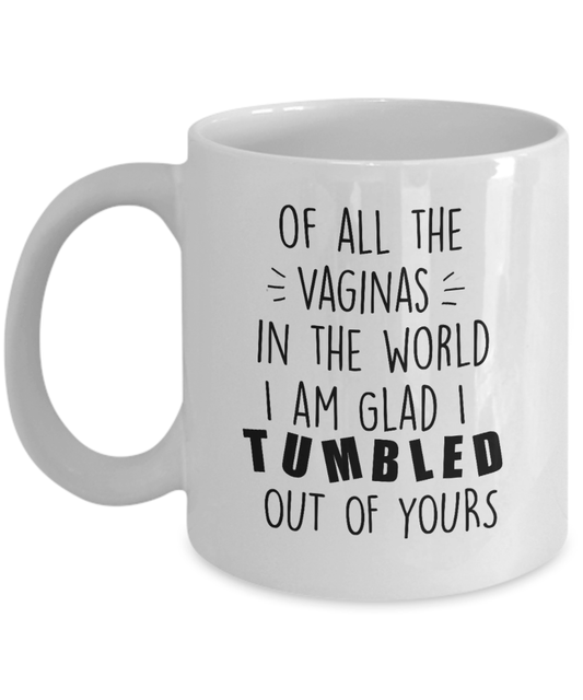 Funny Rude Ceramic Coffee Mug for Mom Birthday Mother' Day Tumbled out of Vagina