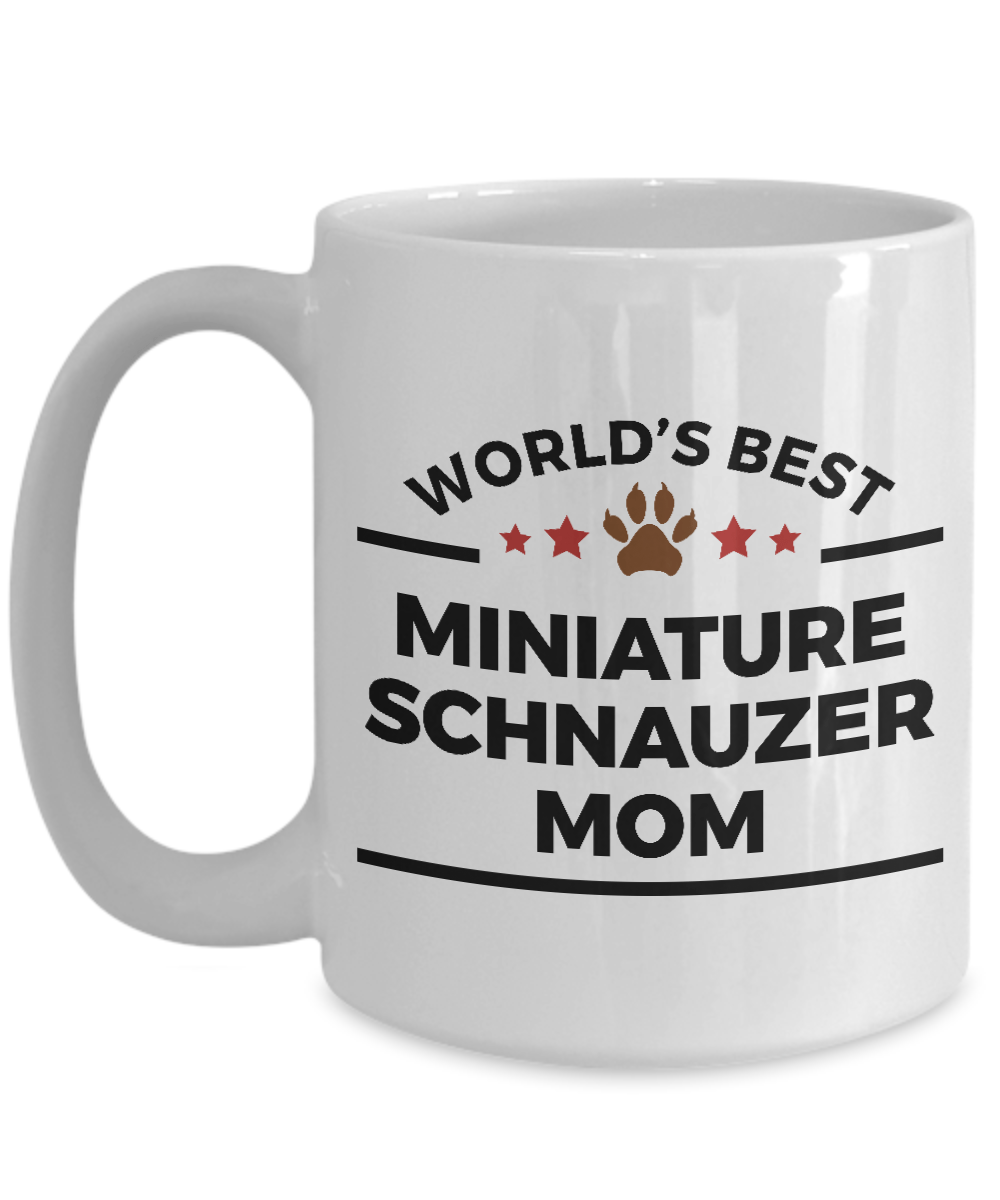 Miniature Schnauzer Ceramic Coffee Mug World's Best Mom Dog Lover Gift