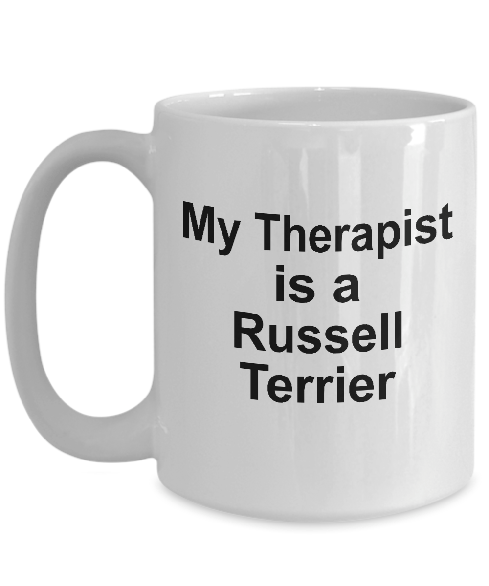 Russell Terrier Dog Owner Lover Funny Gift Therapist White Ceramic Coffee Mug