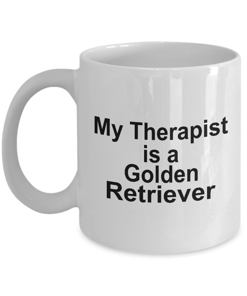 Golden Retriever Dog Lover Gift Therapist White Ceramic Coffee Mug